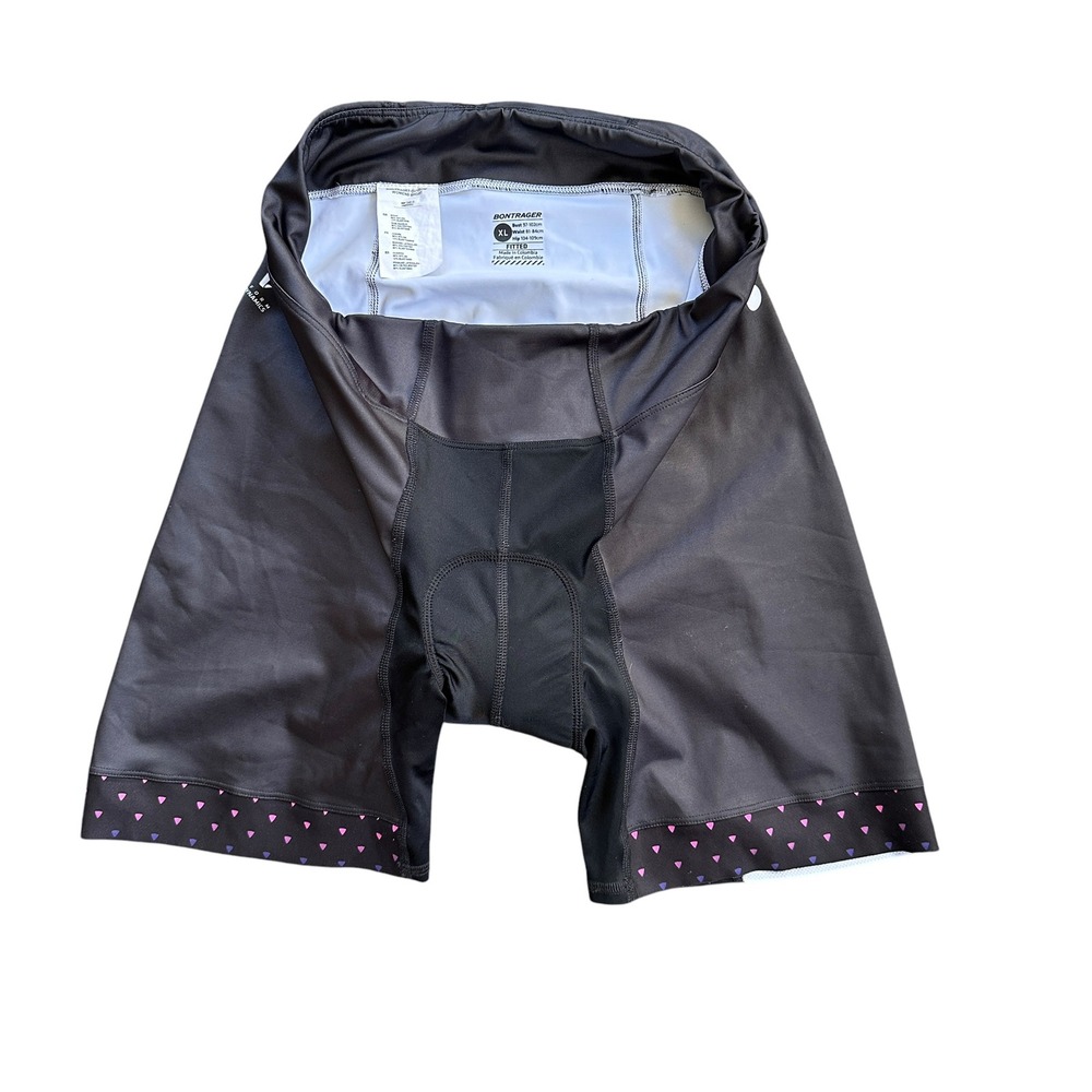 Bontrager Custom Cycling Shorts Wmns XL Black Padded Bike Shorts Geometric Pink